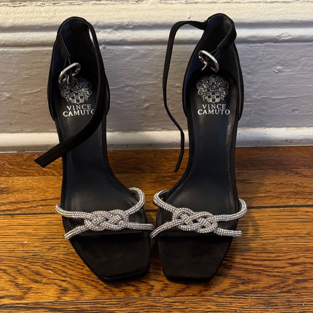 Vince Camuto Black Heels with Silver Accents